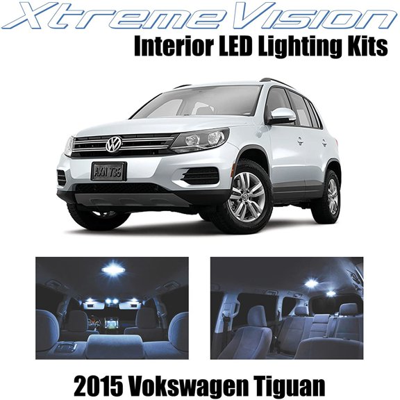 XtremeVision Interior LED for Volkswagen Tiguan 2015 9 pcs Cool White Interior LED Kit Installation Tool