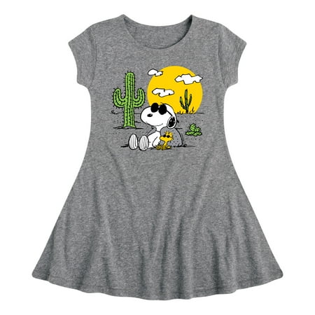 

Peanuts - Snoopy & Woodstock - Toddler And Youth Girls Fit And Flare Dress