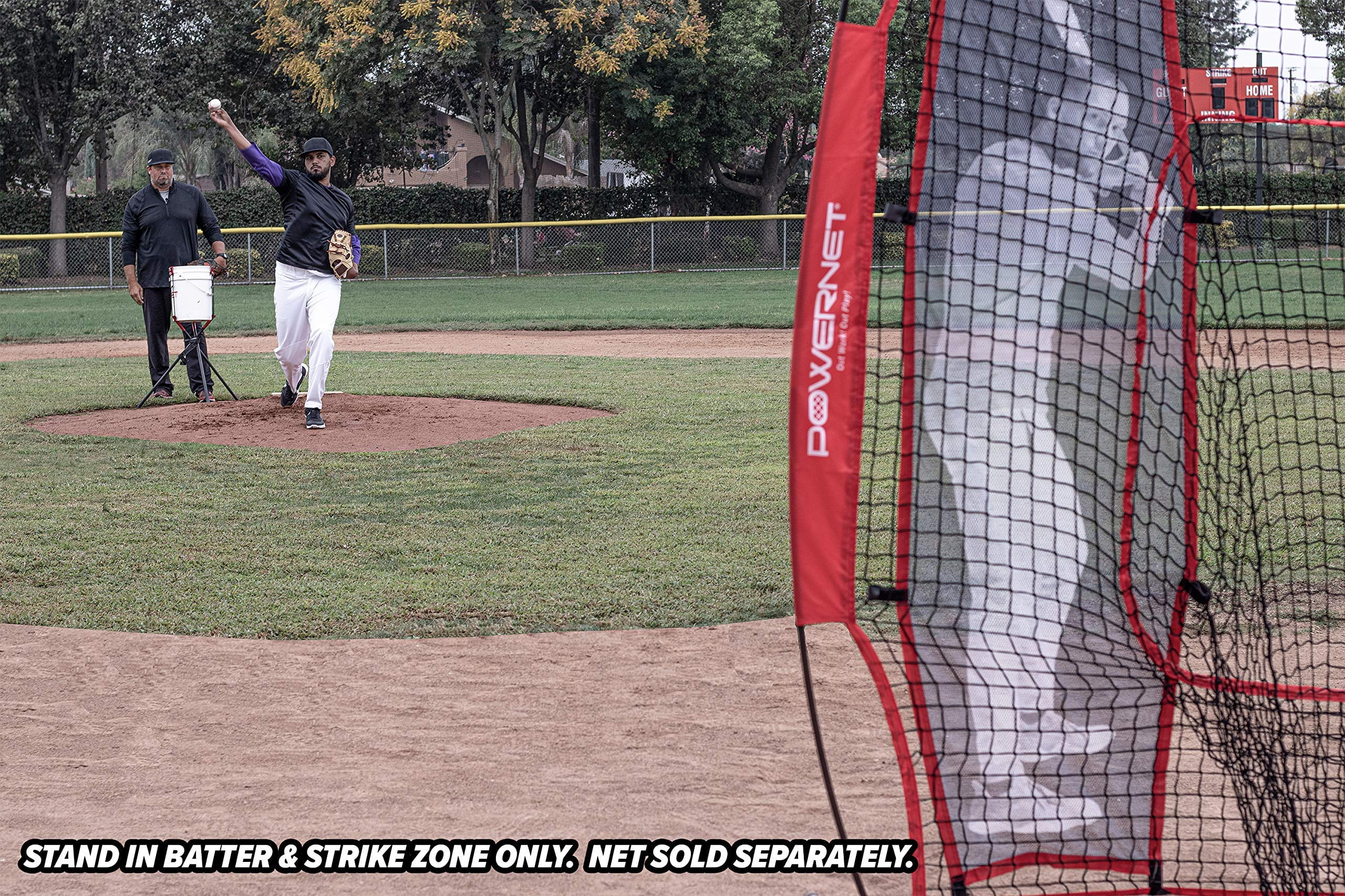 PowerNet Stand-in Batter & Strike Zone, Pitching Aid Attachments for Softball & Baseball Net, Improve Pitching Accuracy, Baseball Equipment for Pitching (Stand-In Batter & Strike Zone)