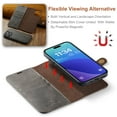thumbnail image 7 of ELEHOLD Case For iPhone 16 , 2-in-1 Vintage Leather Wallet Case Magnetic Detachable Flip Folio Stand Slim Cover with Card Slots For iPhone 16,Gray, 7 of 7