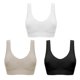 thumbnail image 1 of 3pcs Women's Sports Bras Push-Up Padded Fitness Yoga Bras Breathable Activewear Women's Seamless Single Layer Vests - Size M (Black+White+Skin Color), 1 of 3