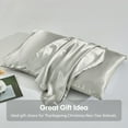 thumbnail image 3 of JML Silky Soft Satin Pillowcases King Set of 2,Wrinkle, Fade, Stain Resistant,20"x 40",Silver Grey, 3 of 5