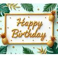 thumbnail image 4 of Decorative Design Birthday Party Banner Tropical Theme Pineapple Leaf Decoration Happy Birthday Banner for Summer Party Celebration Indoor Decoration, 4 of 8