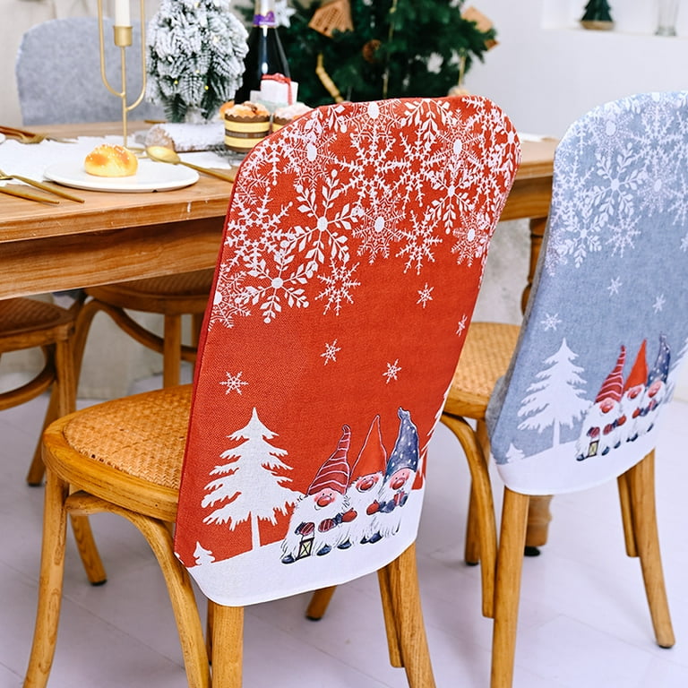 BESTSPR Christmas Forest Snowflake Chair Cover Creative Chair