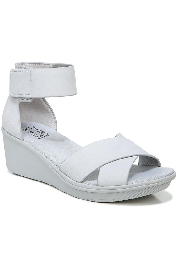 Womens Riviera Leather Ankle Strap Wedge Sandals