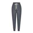 thumbnail image 2 of Pantalones de chándal para mujer, cintura elástica, con cordones, bolsillos con cordón, pantalones d Abanopi Gris/Extragrande, 2 of 7
