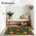 thumbnail image 3 of ODIKA 6'x9' Machine Washable Non-Slip Area Rug, Pumpkin Patch Scrollwork with Festive Petals and Leafy Accents High Traffic Rug, Orange, 603719, 3 of 7
