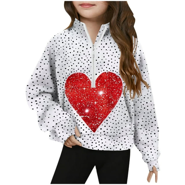 Sudadera sin capucha, mediana, grande, con media cremallera, cuello redondo, manga larga, jersey corto, sudaderas de polar para niñas de 5 a 14 años, blusa de poliéster