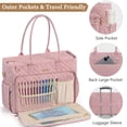 thumbnail image 3 of Teacher Tote Bag 15.6 inch Laptop Bag for Women, Work Bags Nurse Bible Bag Quilted Lightweight Laptop Tote Computer Briefcase for School Travel Office College, Pink, 3 of 7