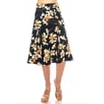 thumbnail image 2 of MOA COLLECTION Women's Floral Print A-Line Midi Skirt with Paneled Design and Banded Waist, 2 of 4
