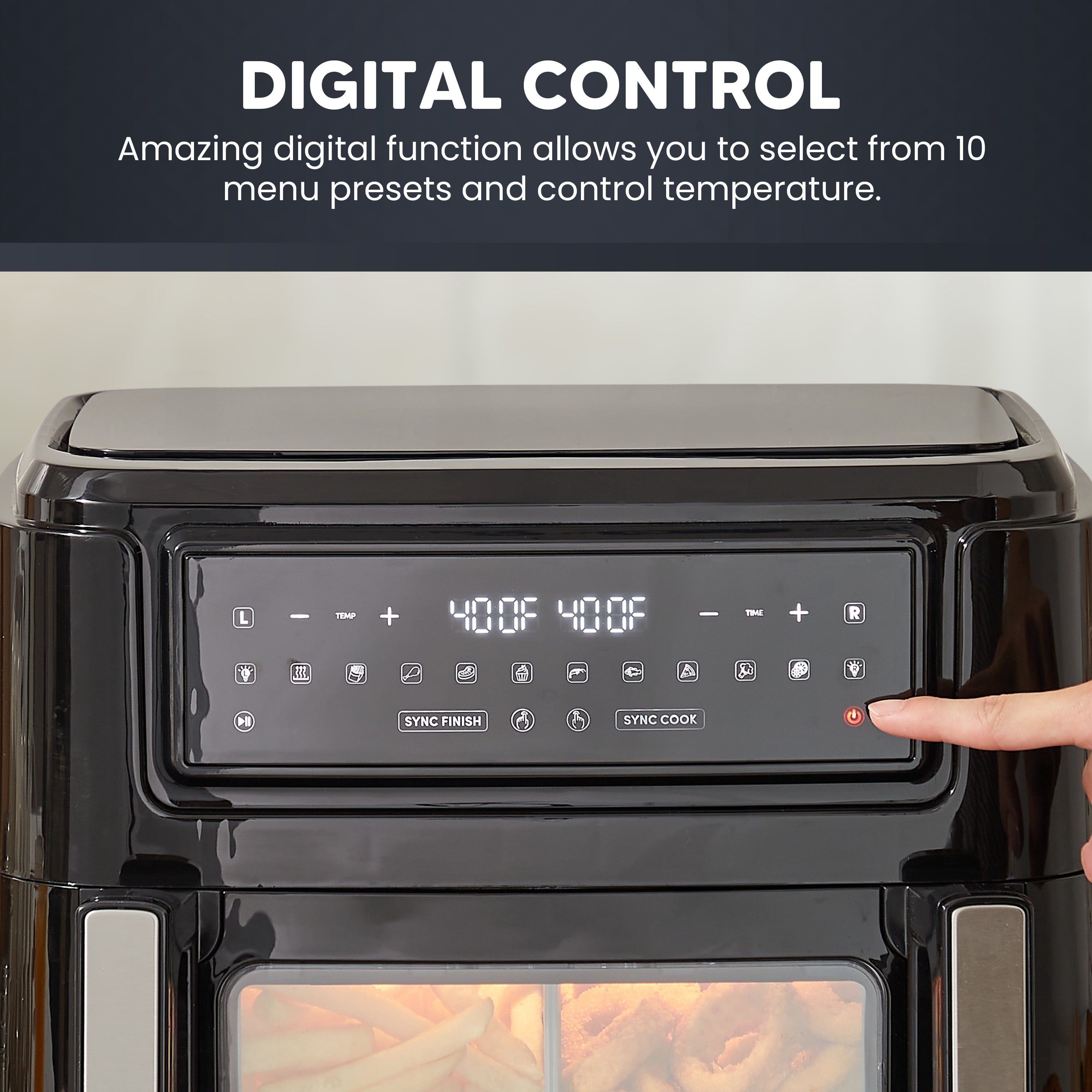 Elite Cuisine EAF5501 10.5L Digital Dual Zone Air Fryer Oven