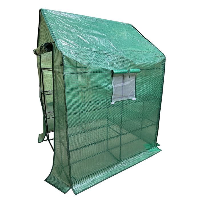 Garden Winds Custom Fit Replacement Cover Compatible with The Ohuhu 4.8' x 4.8' Portable Walk In Instant Pop Up Greenhouse Zipper Entry Door Mesh Side Windows - PE Fabric - Green