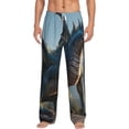 thumbnail image 2 of Picia Wild Blue Cool Dragon Mens Soft Woven Cotton Elastic Waistband Sleep Pajama Pant Lounge Sleep Pant With Pockets And Drawstring-Medium, 2 of 9