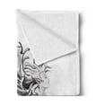 thumbnail image 2 of Tattoo Soft Flannel Fleece Throw Blanket, Pencil Drawing Artwork Print Nude Fairy Opening Its Angel Wings Print, Cozy Plush for Indoor and Outdoor Use, 60" x 80", Black and White, by Ambesonne, 2 of 5