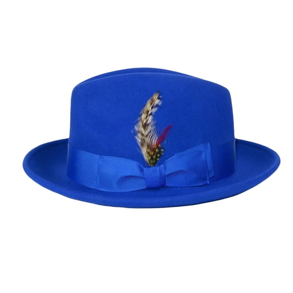 Men's Milani Wool Fedora Hat Soft Crushable Lined FD219 Royal Blue