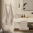 thumbnail image 6 of MyOwn Ultra Soft 24-Piece Towel Set - 100% Pure Ringspun Cotton, Contains 8 Oversized Bath Towels 27x54, 8 Hand Towels 16x28, 8 Wash Cloths 13x13 - Ideal for Everyday use, Hotel & Spa - Tan, 6 of 7