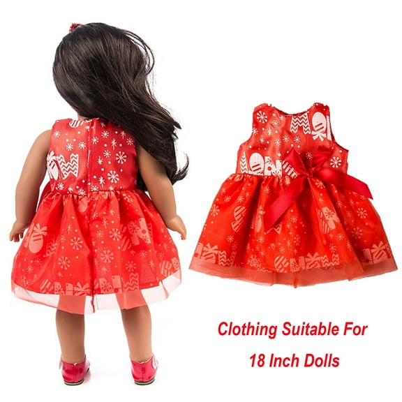 SPOORYYO 18 Inch Doll Christmas Dress Beautiful Doll Outfit Unique Design for Holiday Gatherings and Special Occasions