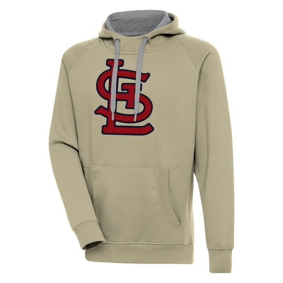 Men's Antigua  Khaki St. Louis Cardinals Victory Pullover Hoodie