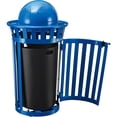 thumbnail image 3 of 36 Gallon Outdoor Steel Recycling Receptacle w/Access Door & Dome Lid, Blue, 3 of 7