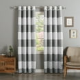 thumbnail image 1 of Quality Home Rugby Stripe Room Darkening Curtains - Stainless Nickel Grommet - 52"W x 84"L (Set of 2 Panels) - Grey, 1 of 4