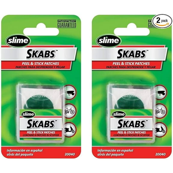 Slime 20040 SKABS Pre-Glued 1" Patch Kit - Two Pack (6 Patches and 1 Scuffer per Kit)