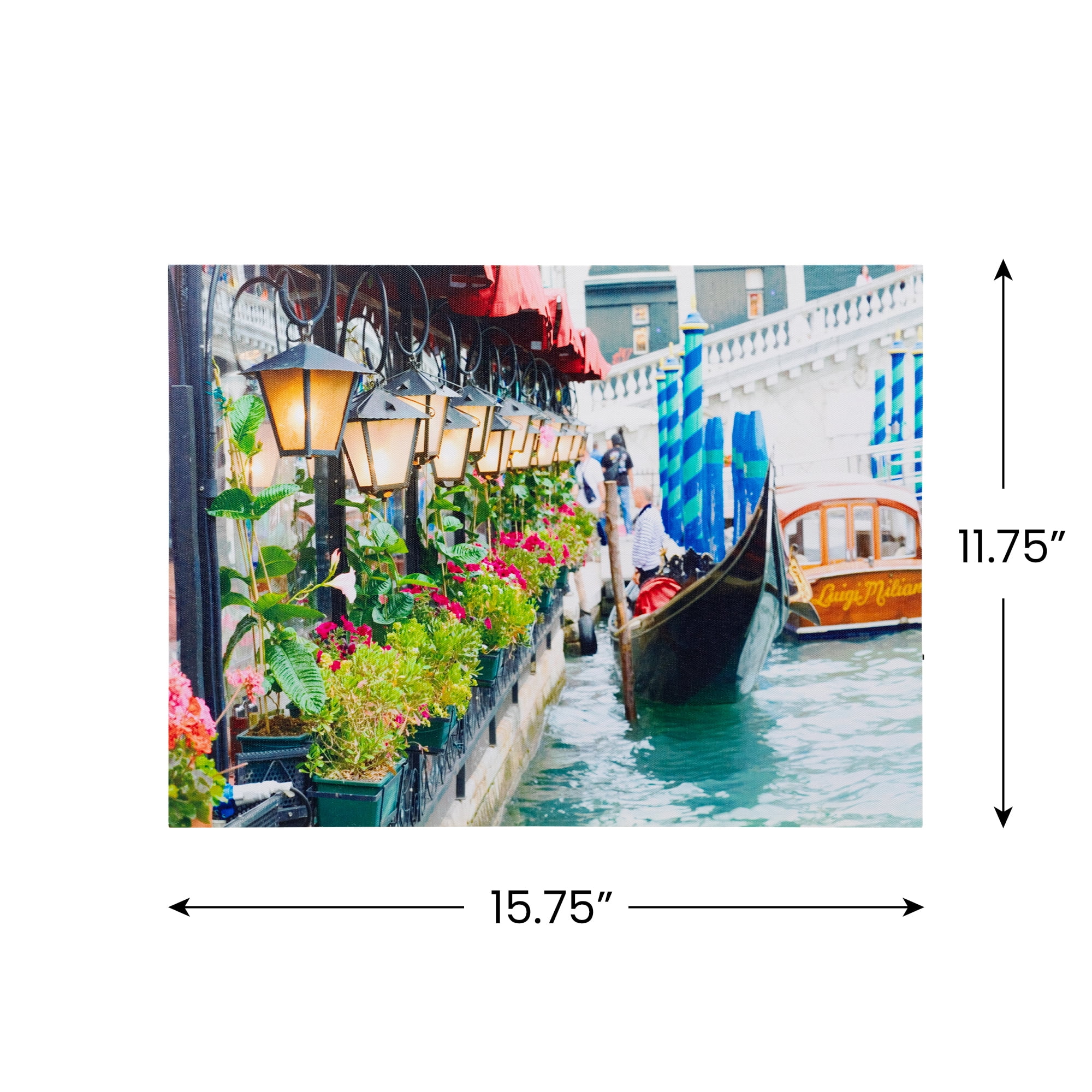 Northlight LED Lighted Flickering Venice Gondola Ride Canvas Wall Art - 11.75" x 15.75"
