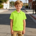 thumbnail image 6 of 3 Pack Boys Girls Polos T-Shirts Unisex Kids School Uniform Plain Short Sleeve Shirt Summer Tops Cotton Tees Shirts Indoor Outdoor Sports Wear Soft School Tshirts for Children Age 3-17 Years, 6 of 7