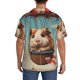 thumbnail image 3 of Fotbe Hot Air Balloon Guinea Pig Camisa Estampada de Manga Corta para Hombre, Casual de Verano, Estilo Playero, Sin Arrugas-XX-Large, 3 of 5