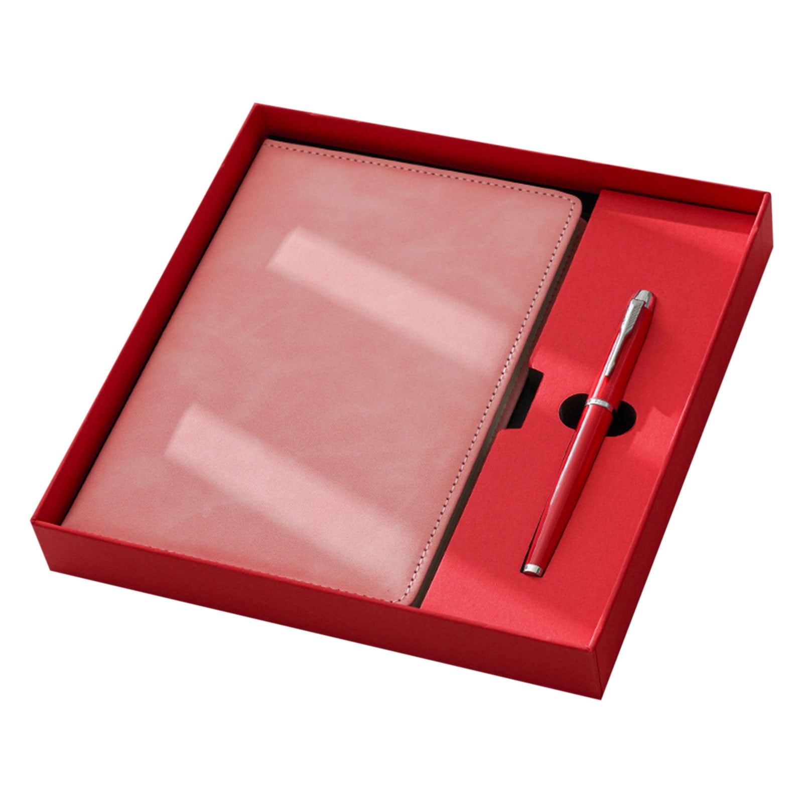 A5 Leather Notebook and Executive Pen Gift Set in Premium Gift Box, 200 Pages/100 Sheets Thick 100GSM Ruled Pages, Great Gift for Business, Home, 1Pc, Available in Multicolor(Brown,9x9")