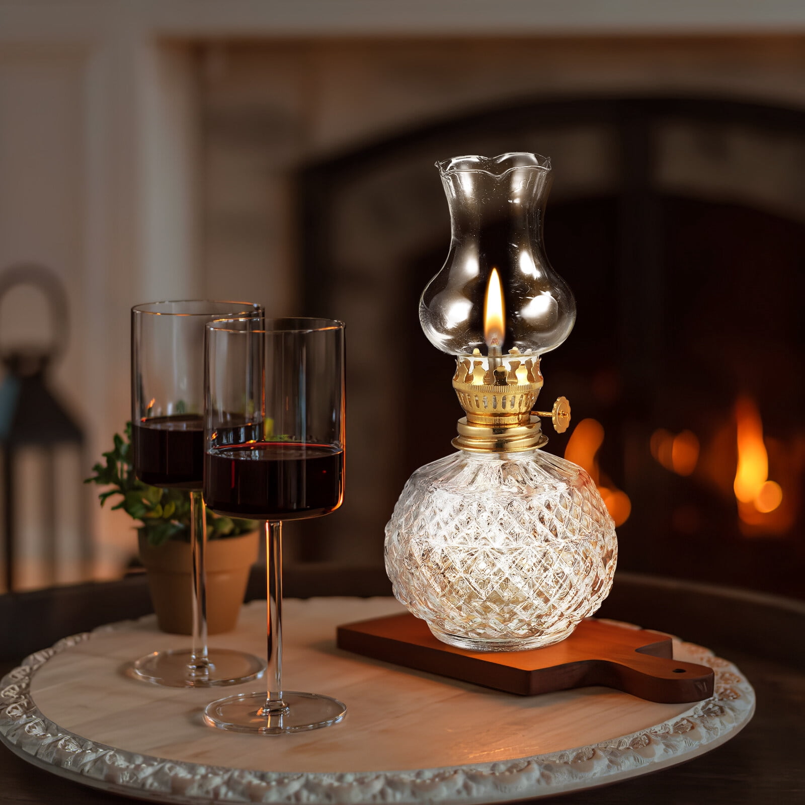 Recardis 2 Pcs Glass Kerosene Lamps Vintage Kerosene Lamps Portable Oil Lanterns for Home