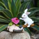 thumbnail image 5 of Decoraciones de conejito de Pascua Primavera Interior Exterior Decoración solar para el hogar Figuras de conejito Conejo de resina, 5 of 6