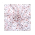 thumbnail image 4 of INSPIRE CHIC Women's Floral Stripes Printed Square Scarves, Flowers Cotton Blended Gauze Headscarf Neckerchief Orange Yellow 58x58cm, 4 of 6