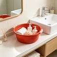 thumbnail image 2 of Laundry Basin,Thickened Large Capacity Deep Basin with Dual Comfort Grip Handles for Kitchen Sink Laundry 5.51x14.17 Inch,Red, 2 of 6