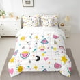 thumbnail image 2 of Erosebridal Cartoon Watermelon Bedding Sets King Size,Star Moon Sun Bed in a Bag King size,Graffiti Decor,Ultra Soft,7 Pieces, 2 of 5