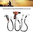 thumbnail image 2 of Nylon Bungee Tether Tool Lanyard With Screw Locking Carabiner Anti-Falling Safety Rope Tool Lanyard Easy to Use, 2 of 8