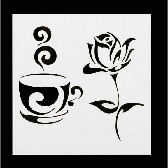 5x5 Floral Tea Party Stencil