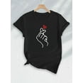 thumbnail image 2 of Camiseta de algodón extragrande para mujer: Top suave de manga corta con cuello redondo y estampados abstractos, 1 pieza, camiseta informal, 2 of 7