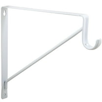 Round Bar Shelf and Pole Bracket, Powder Coated, 3" Drop, White by Stone Harbor Hardware