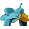thumbnail image 3 of King Series Stratford Suede Barrel Saddle, Turquoise 14", 3 of 4