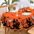 thumbnail image 2 of Oval Halloween Tablecloth 60x102Inch, Scary Pumpkin Spooky Castle Witch Table cloth, Polyester Waterproof Wrinkle Resistant Durable Tablecloth for Halloween, Party, Holiday, Kitchen and Home Decor, 2 of 5