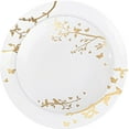 thumbnail image 4 of Plasticpro Assiettes de Fête en Plastique Blanc Design Premium Lourdes Élégantes Vaisselle Jetable Vaisselle (32, Collection de Printemps Or), 4 of 4