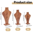 thumbnail image 2 of 3Pcs 3 Sizes Wood Easel Necklace Display Stand Wooden Bust Jewelry Display Portable Necklaces Holder Stand, 2 of 6