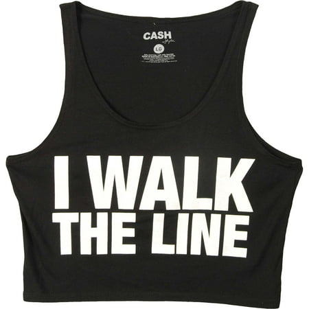 Johnny Cash Women's  I Walk the Line Crop Tank Womens Tank