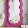 VLUSH Wavy Full Length Mirror, Freestanding Floor Mirror with Stand, 63"x24" Wall Mounted Mirror for Bedroom (Pink)