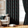 thumbnail image 2 of Vargottam Leaf Vine Design Blackout Curtains - Set of 2 Panels, 52 x 63 Inches Each - Light Blocking & Thermal Insulated Drapes with Grommet Top for Bedroom & Living Room - Green, 2 of 9