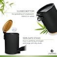 thumbnail image 6 of Exitoso® Bathroom Trash Can with Lid - Quiet Soft Close, Bamboo Lid, 0.8 gal (Black), 6 of 6