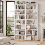 Homfa 82 Tall Bookcases, Freestanding Display Storage Shelves, 7-Tier Open Bookshelf for Home Office Living Room Bedroom, White