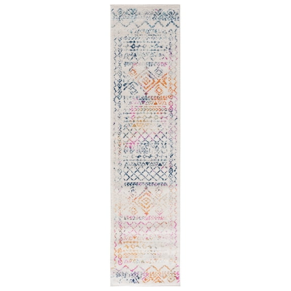 SAFAVIEH Tulum Ronald Oriental Runner Rug, Ivory/Fuchsia, 2' x 13'