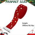 thumbnail image 3 of Red Velvet Holiday Ribbon, Gold Foil Star Dot Pattern Wired Christmas Ribbon, Decorative Fabric Ribbon for Gift Package, Hair Bows, Xmas Tree Wreath Craft Supplies, 3 of 4