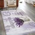 thumbnail image 2 of 3'x5' Rug for Living Room Bedroom, Purple Lavender Washable Area Rugs Non-Slip Carpet Mats, Vintage Farmhouse Rustic Floral Wooden Grain Indoor Low Pile Area Rug Runner for Kitchen, Mudroom, 2 of 8